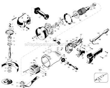 Page A Diagram and Parts List for 5591 Type 2 Black and Decker Angle Grinder